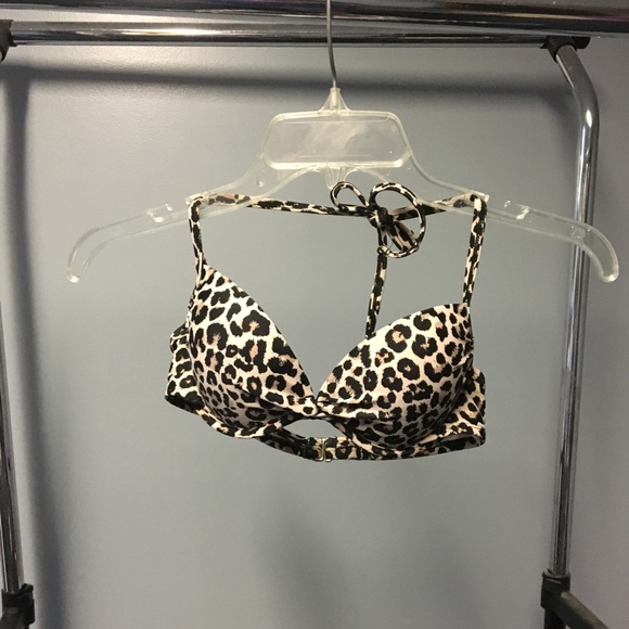 Cheetah Print Padded Swimsuit Top - Picture 1 of 3
